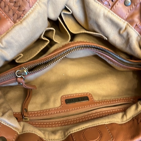 ISABELLA FIORE Brown Braided Soft Italian Leather Hobo Shoulder Bag - Picture 8 of 10